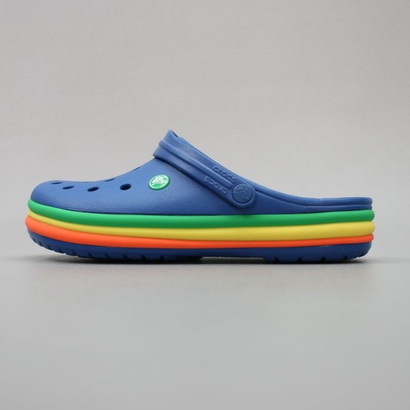 Crocs Men\'s 10/Women\'s 12 Rainbow Multicolor Retro Pride Platform Slides Clogs main image 7